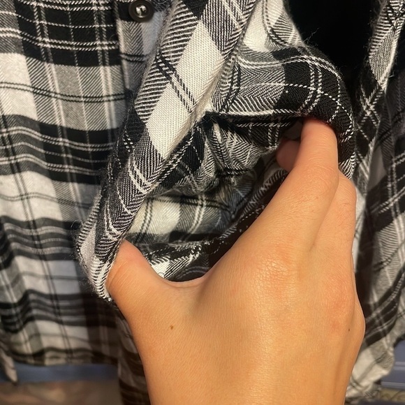 LULUS Black‎ & White Plaid Midi Button Down Cardigan - Picture 11 of 12